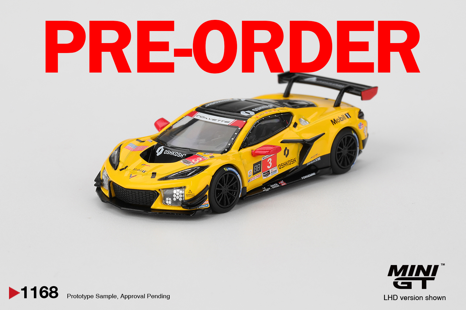 [預訂] MINI GT #1168 雪佛蘭Chevrolet Corvette Z06 GT3.R #3  Corvette Racing by Pratt Miller Motorsports 2025 IMSA Daytona 24 小時賽
