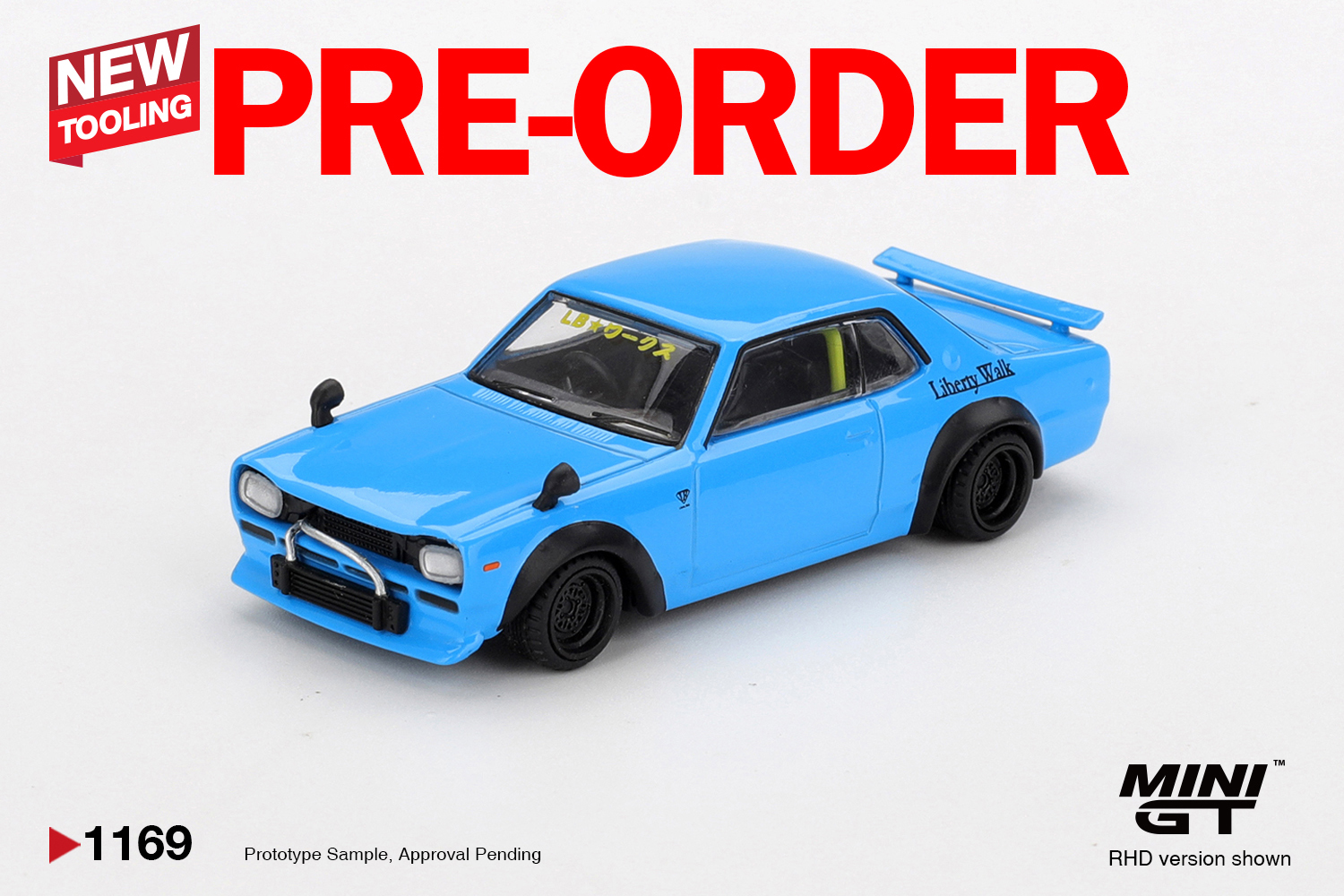 [預訂] MINI GT #1169 日產 Nissan LB Works HAKOSUKA 淡藍色合金模型車