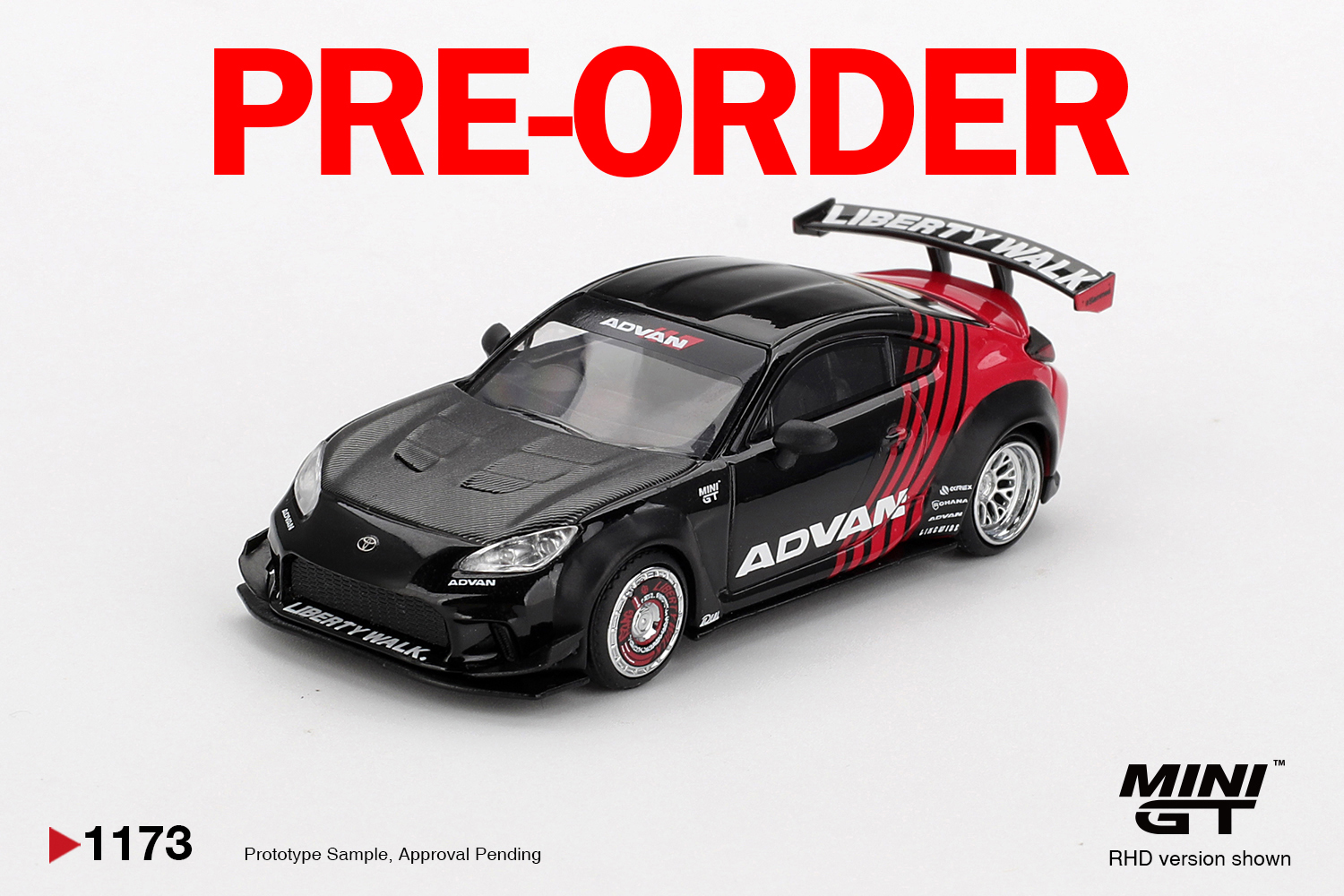 [預訂] MINI GT #1173 豐田 Toyota GR86 LB Nation Advan 1/64 合金模型車