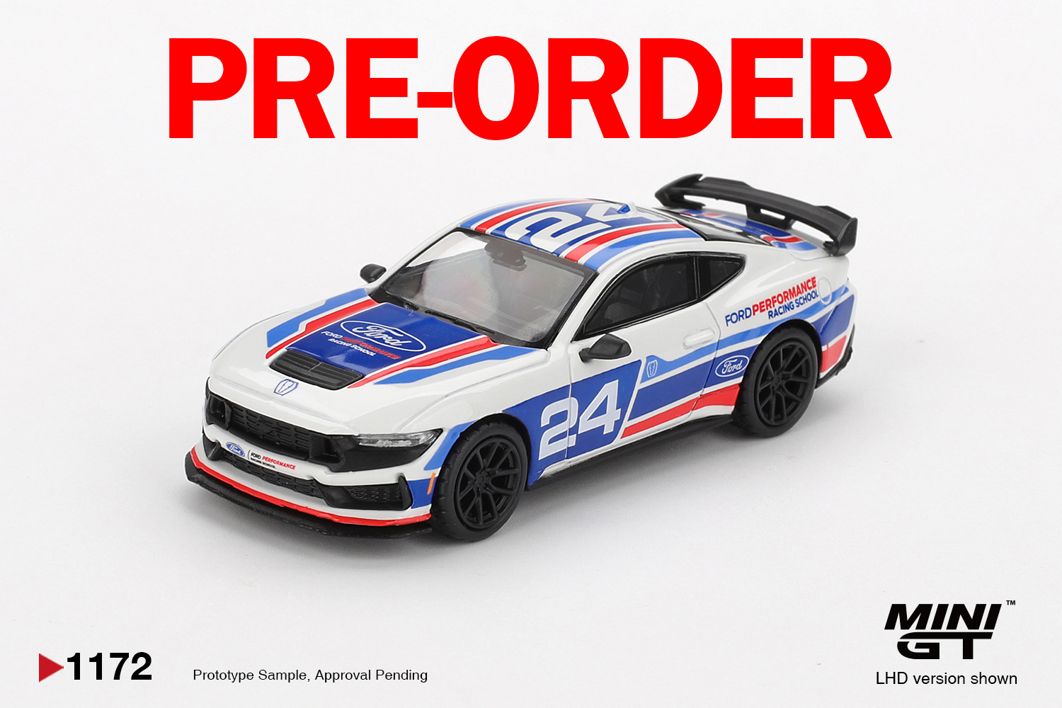 [預訂] MINI GT #1172 福特野馬Ford Mustang Dark Horse #24 Ford Performance Racing School