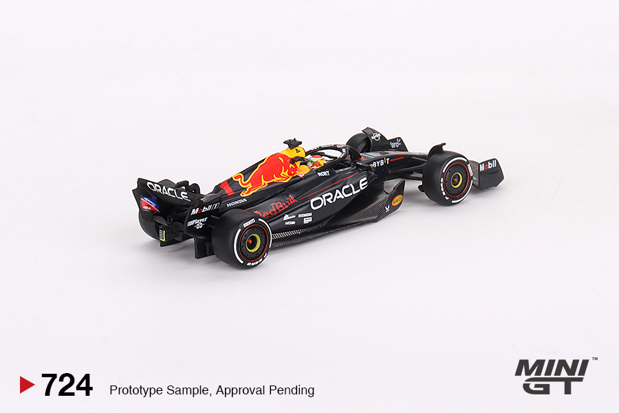 Mini GT #724 Oracle Red Bull Racing RB19 #1  Max Verstappen  2023 F1 巴林站冠軍