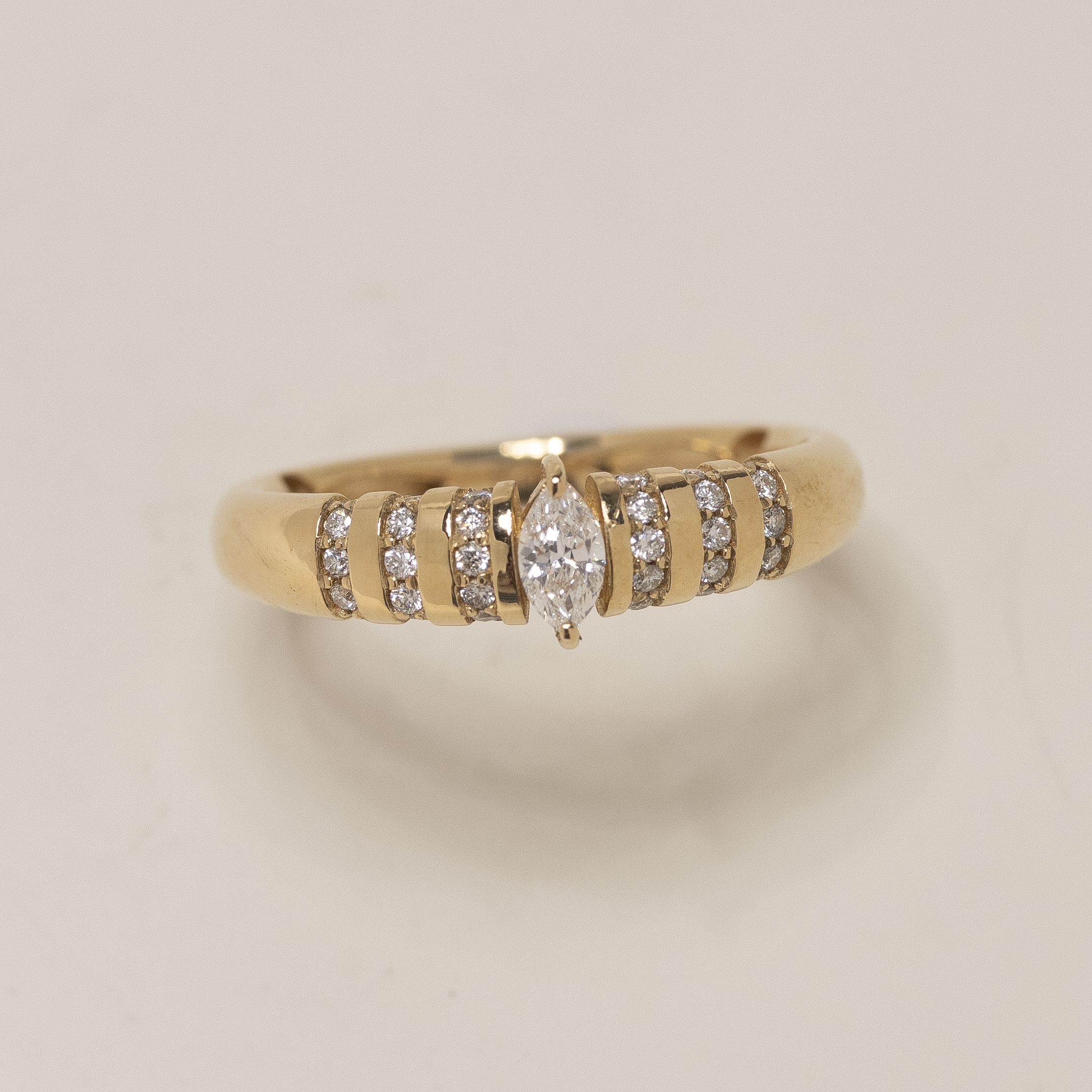 18K Marquise Bold Diamond Ring