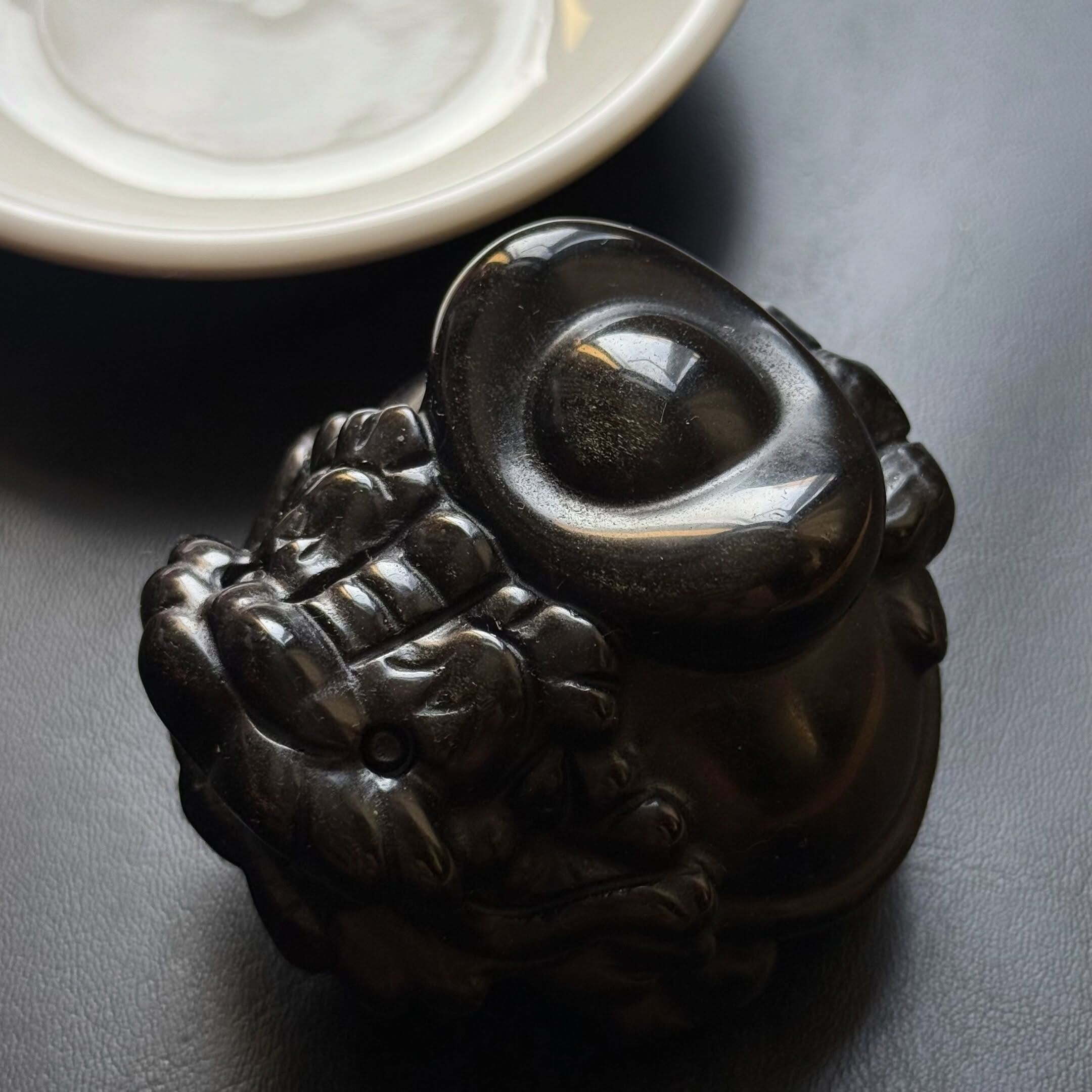 [原石] 金曜石 龍龜 金元寶 水晶擺飾