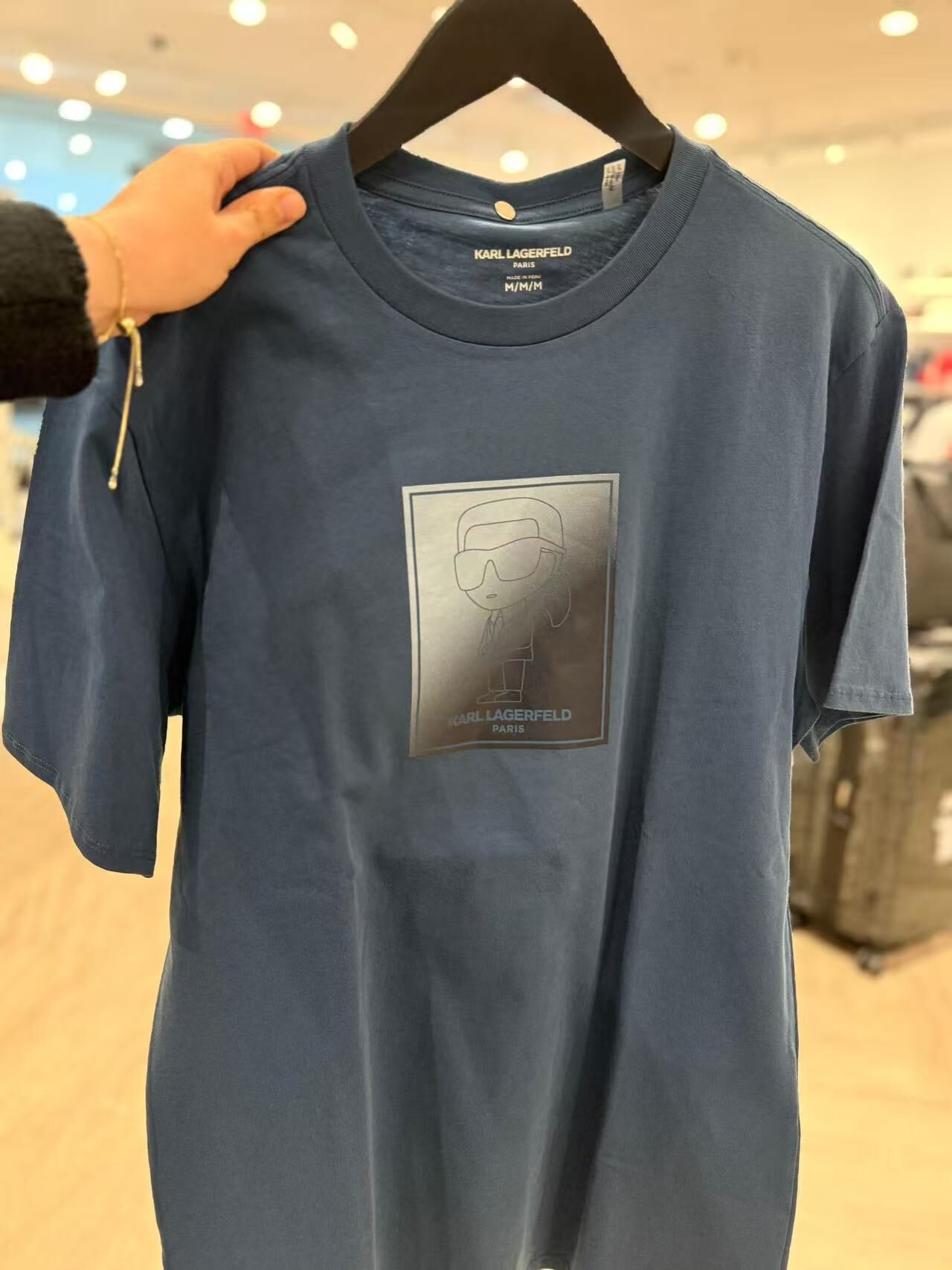 【預購】Karl Lagerfeld H052037 男裝藍色短袖上衣