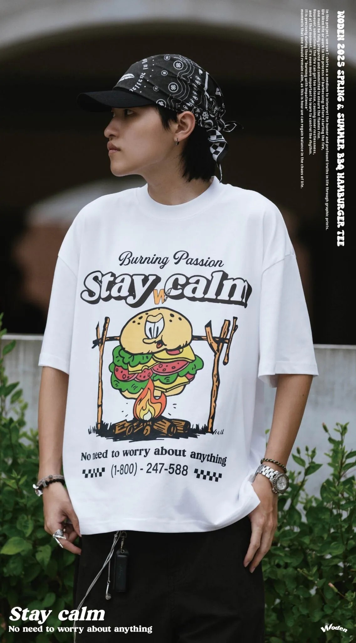 WODEN 2025 Spring & Summer BBQ Hamburger Tee