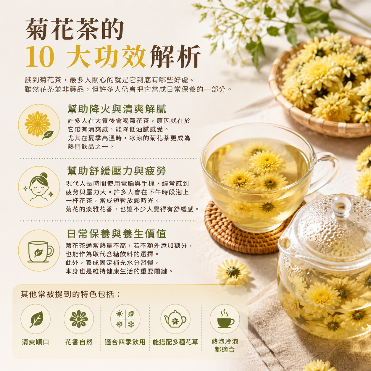 菊花茶的 10 大功效解析