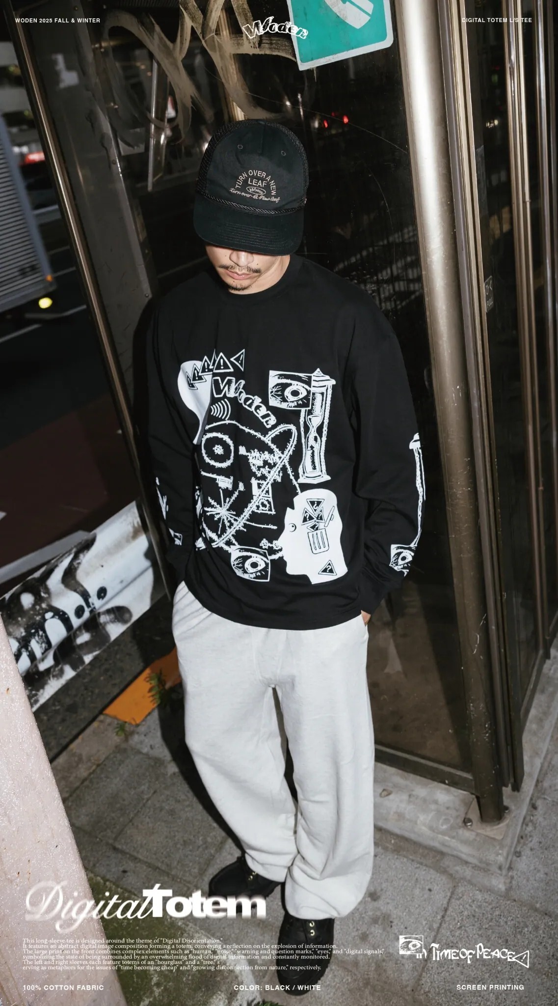WODEN 25FW 003 DIGITAL TOTEM L/S TEE