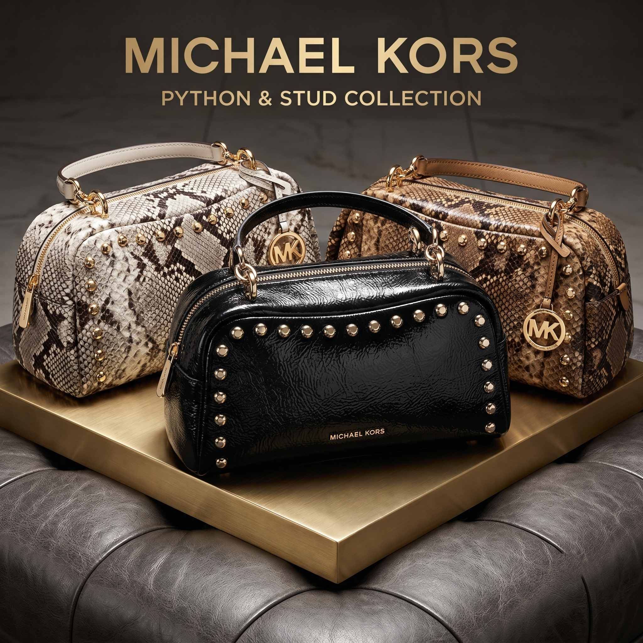 【預購】Michael Kors H052020 Cecily 鉚釘系列中號波士頓包