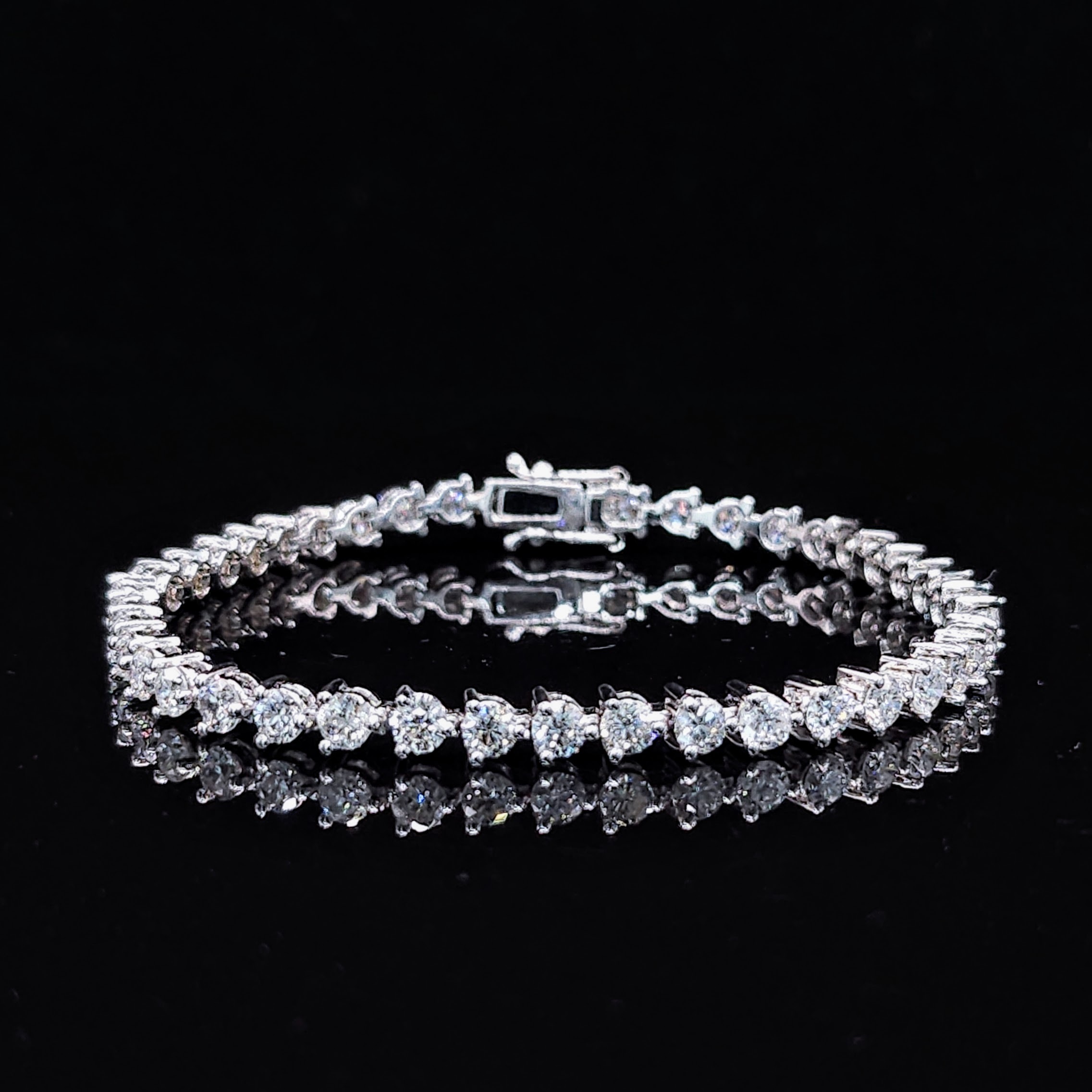 全新18K白金4卡82份鑽石手鍊