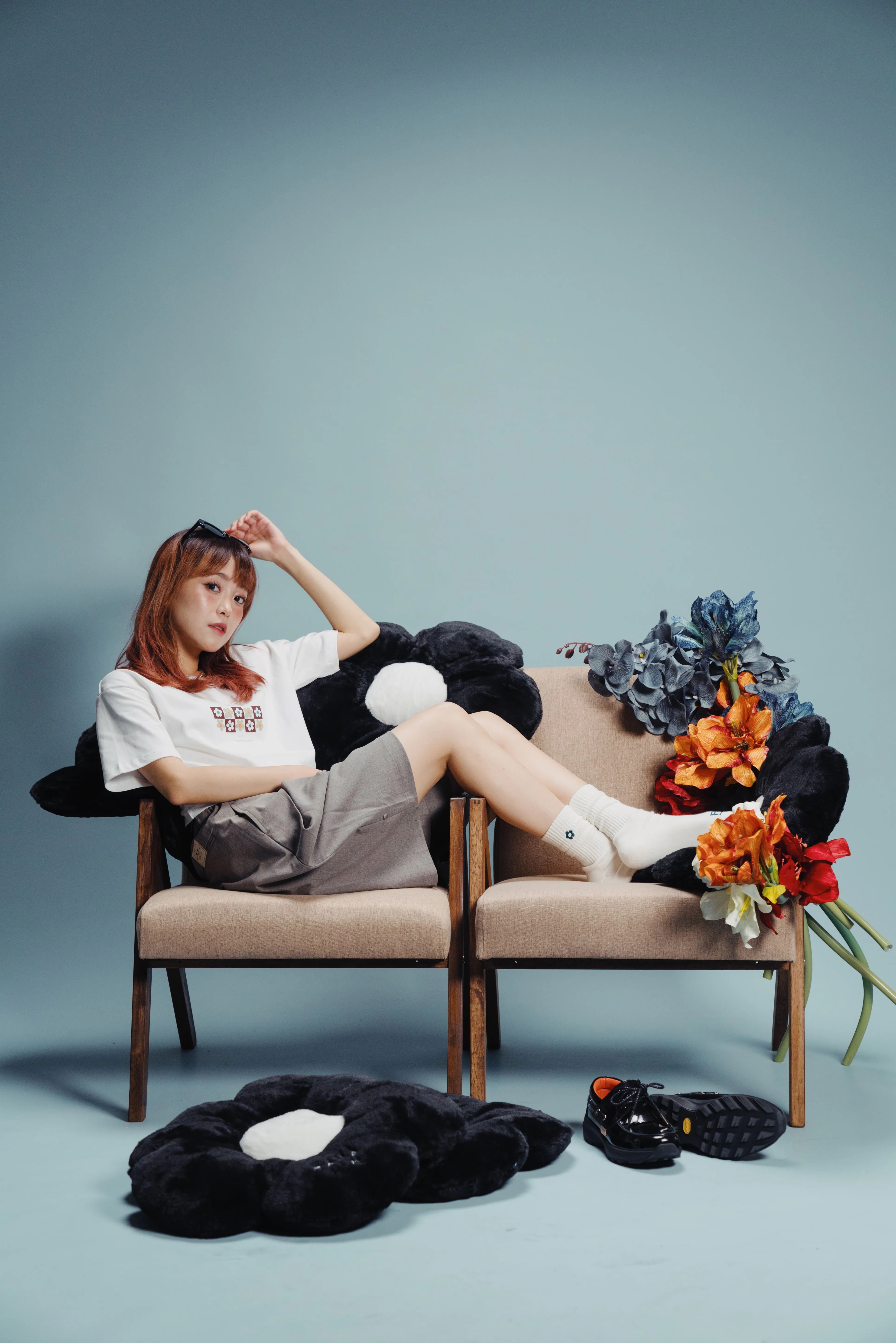 Fumble HANA 小花卉Tee(女生短版)｜白色