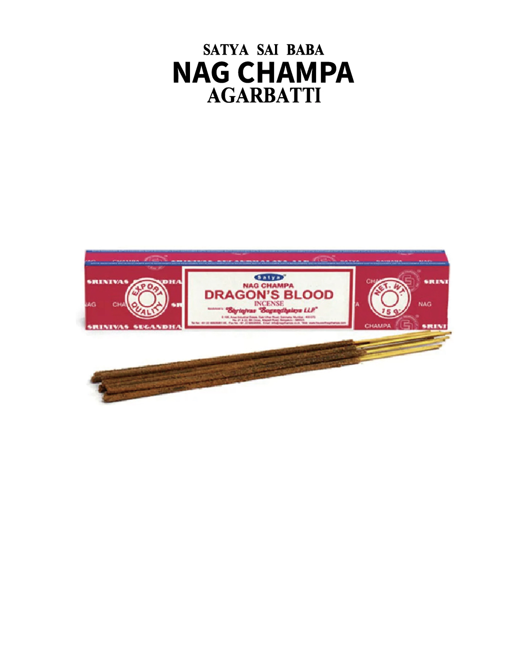 SATYA SAI BABA 龍血經典線香 南印版｜Dragon’s Blood Incense（15g）