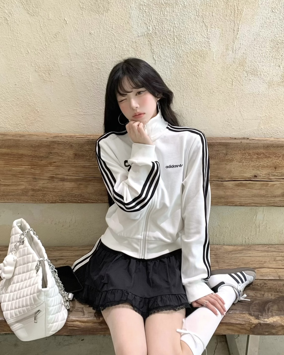 Adidas Originals 愛迪達 蝴蝶結 三線 薄款 短版 外套 2色