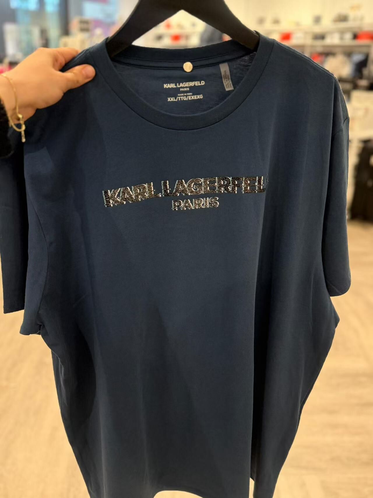 【預購】Karl Lagerfeld H052040 男裝藍色短袖上衣