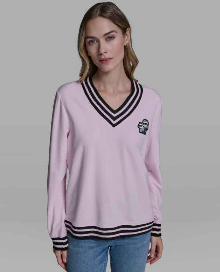 【預購】Karl Lagerfeld H052042 女裝粉紅色長袖上衣