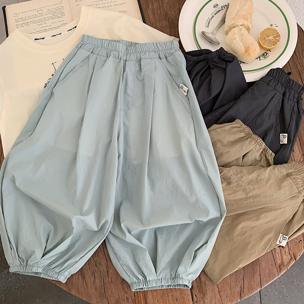 【H0837】夏季純色系防蚊九分褲(90-150)