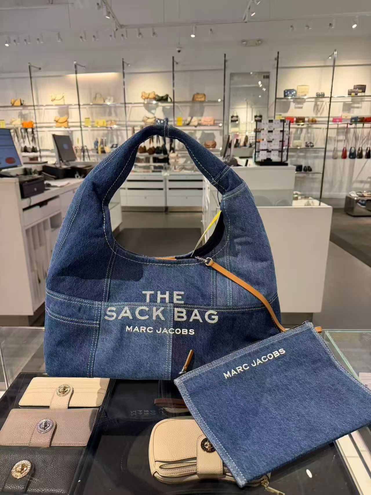 【預購】Marc Jacobs H052046 The Sack Bag Hobo 單肩包連拉鍊小包 (牛仔藍色)