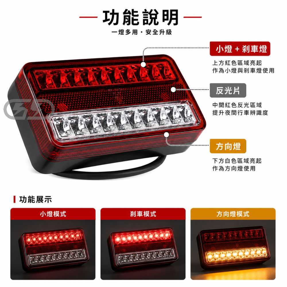 (C10) 12V 貨車警示尾燈 晶典光電