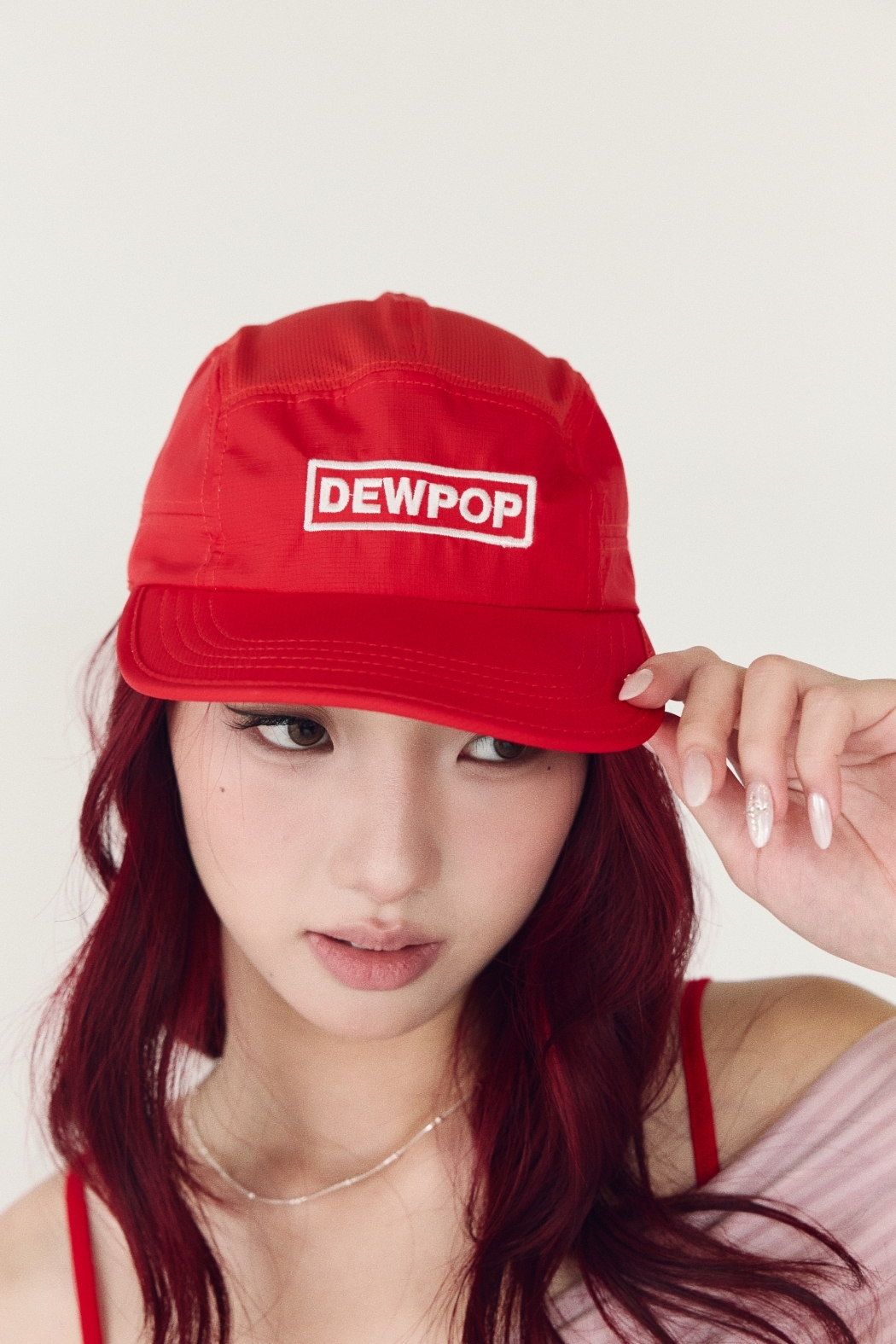 DEWPOP透氣平板帽-紅