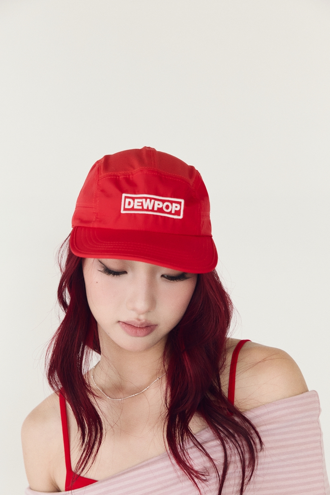 DEWPOP透氣平板帽-紅