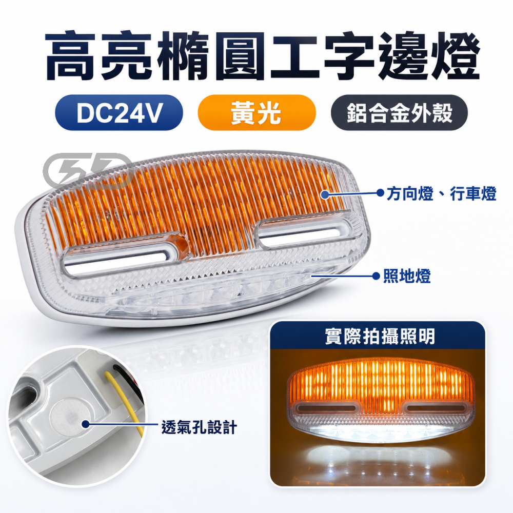 24V橢圓工字邊燈 晶典光電