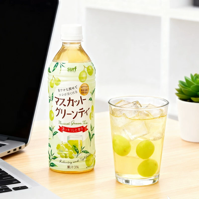 【6支裝】麝香提子綠茶 500ml 日本直送 此日期前最佳：2027年4月7日