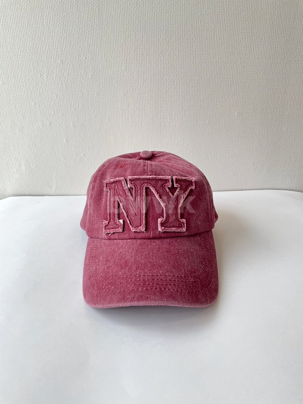 水洗NY繡標老帽-磚紅