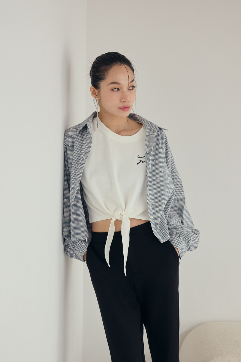 柔感雲梯棉綁帶T shirt