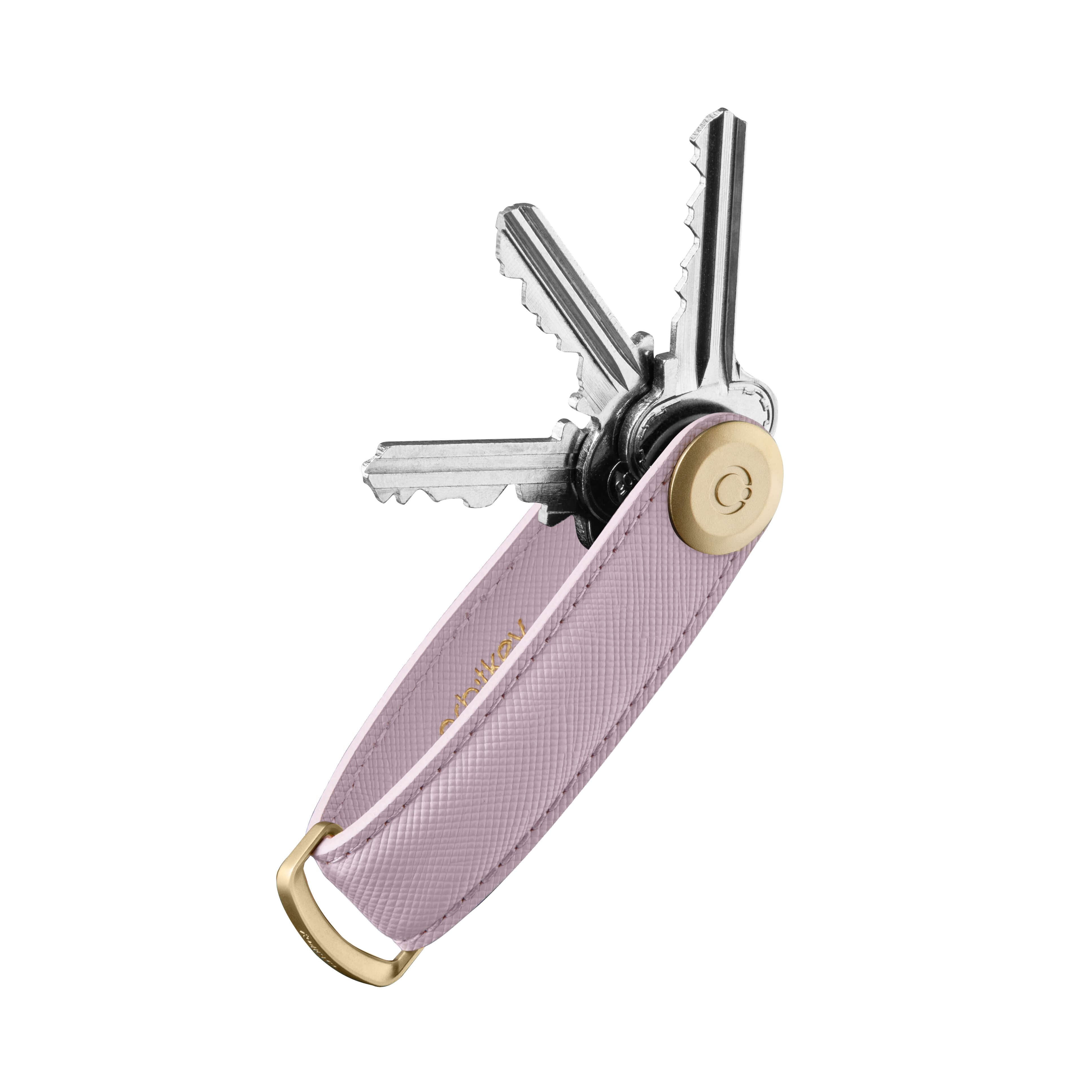 Orbitkey | 十字紋皮革鎖匙扣 - 淡紫色