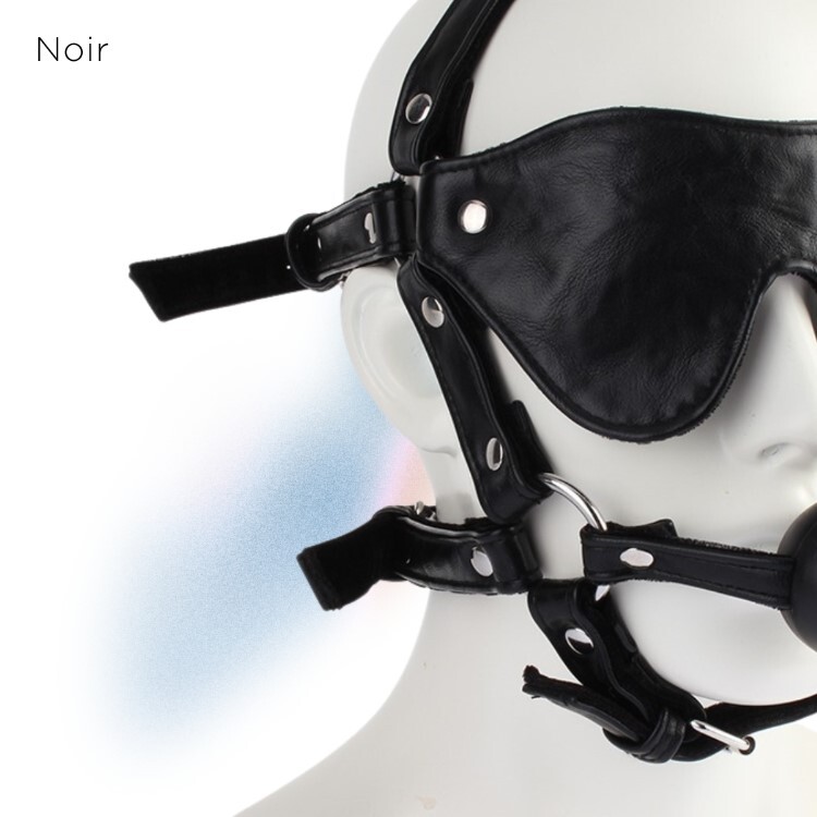 Noir 巴黎午夜 束縛頭罩 口球、眼罩組 sm頭部束縛