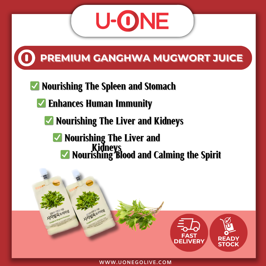 U-ONE | Korea | Premium Ganghwa Mugwort Juice | 100ml x 30Pack | 100% Organic Product