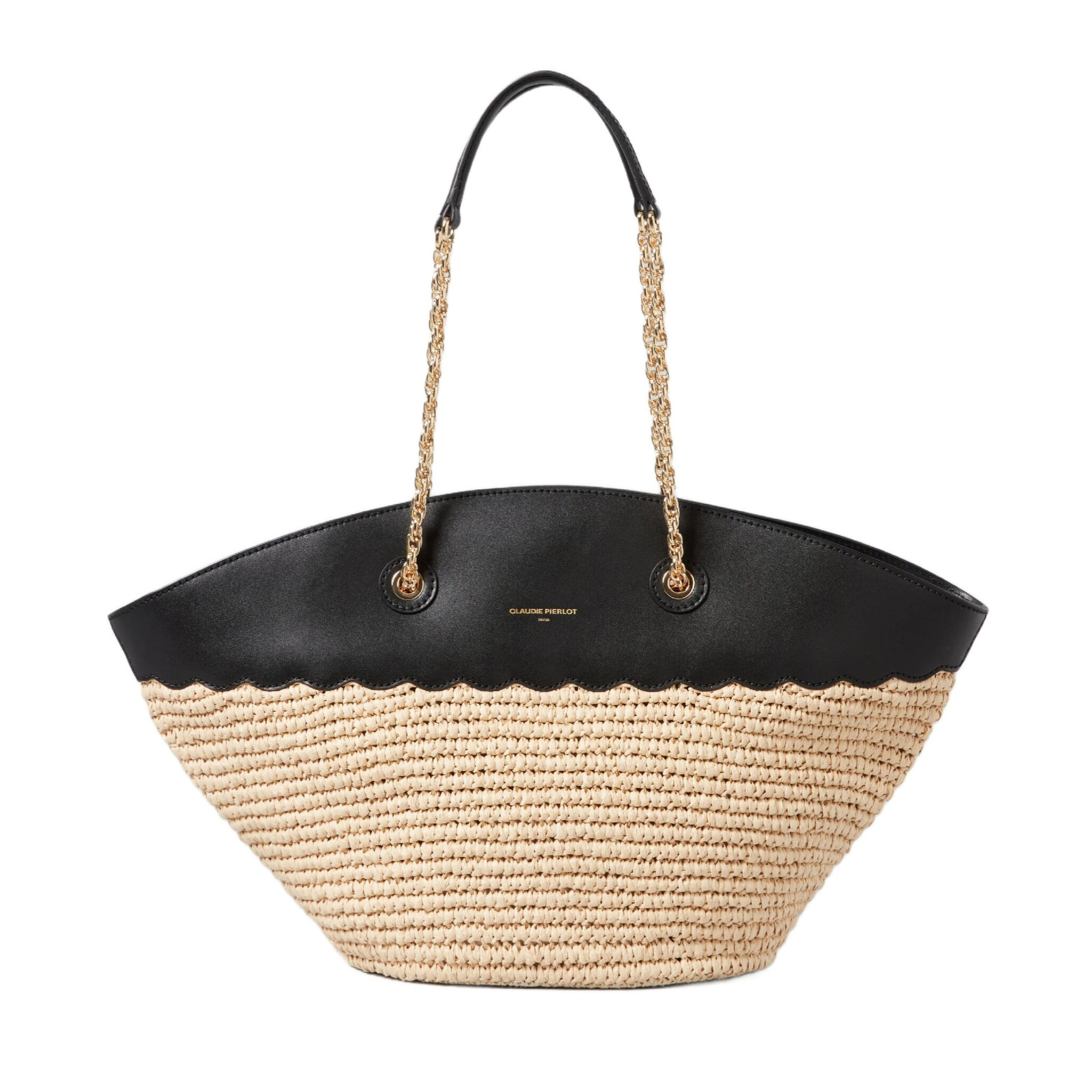 Claudie Pierlot Woven and leather basket bag