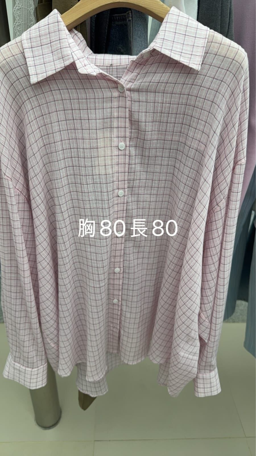 MD6242 方格寬鬆襯衫