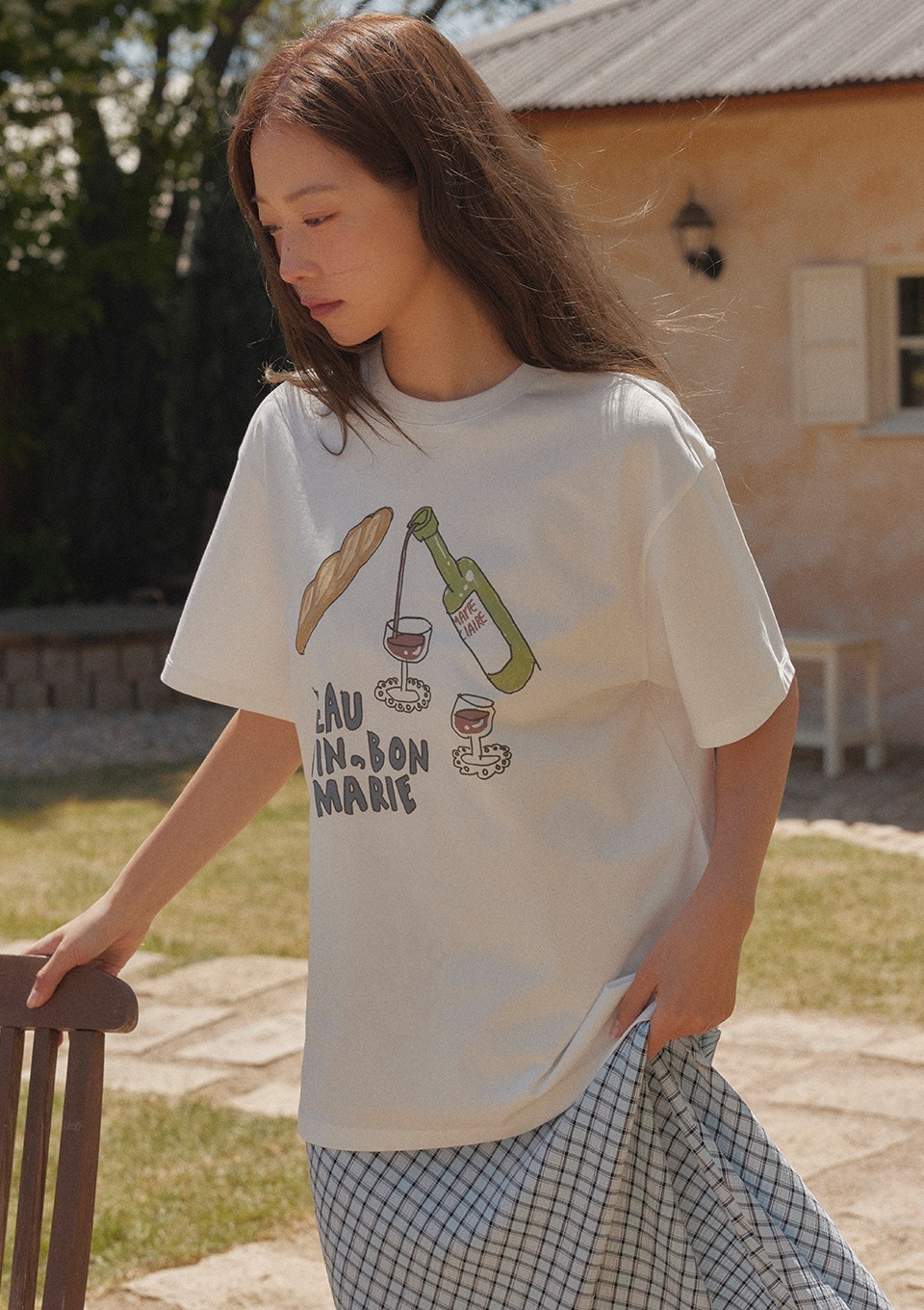 Marie Claire｜Drawing Short Sleeve T-shirt