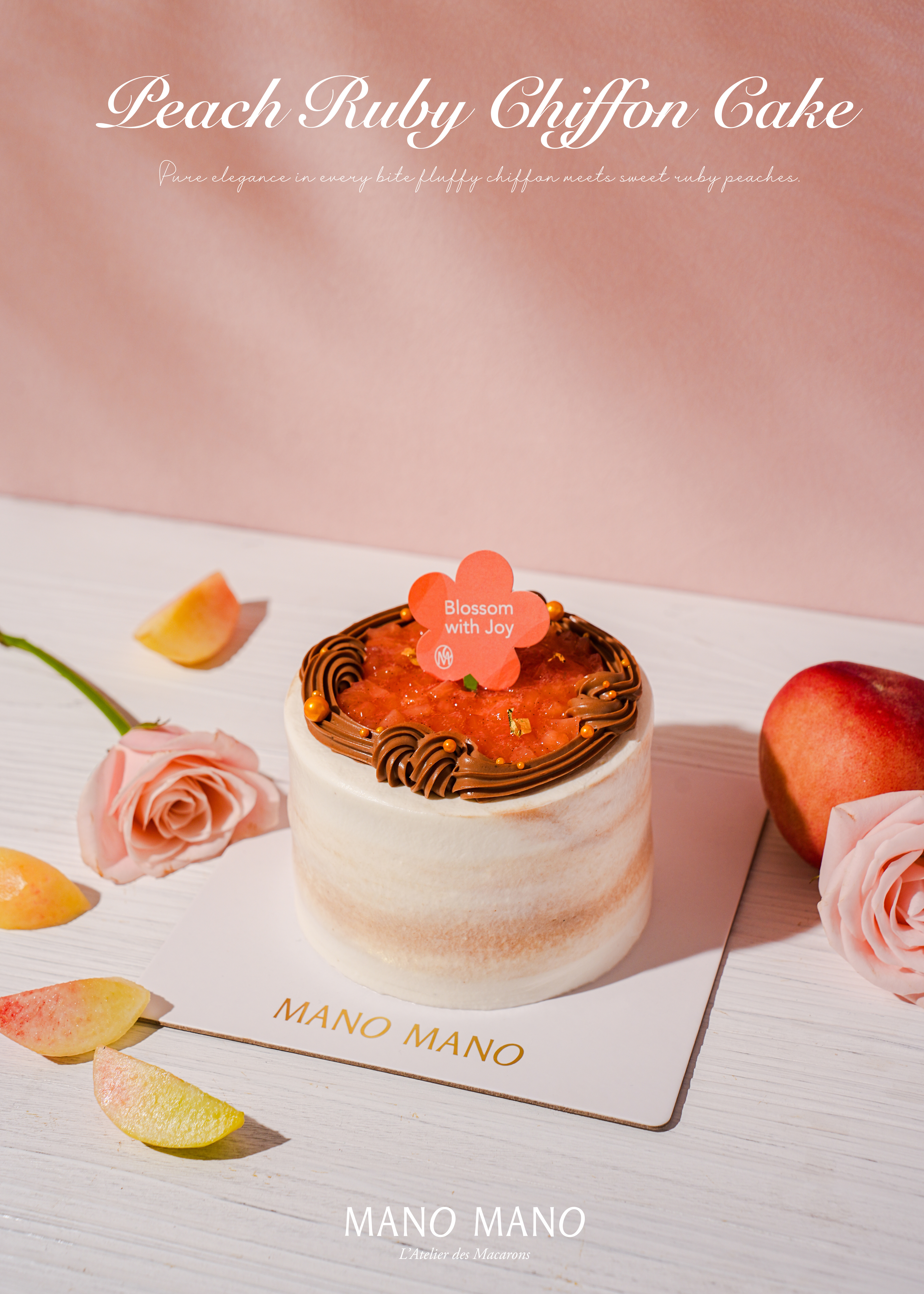 4吋 蜜桃紅玉戚風蛋糕