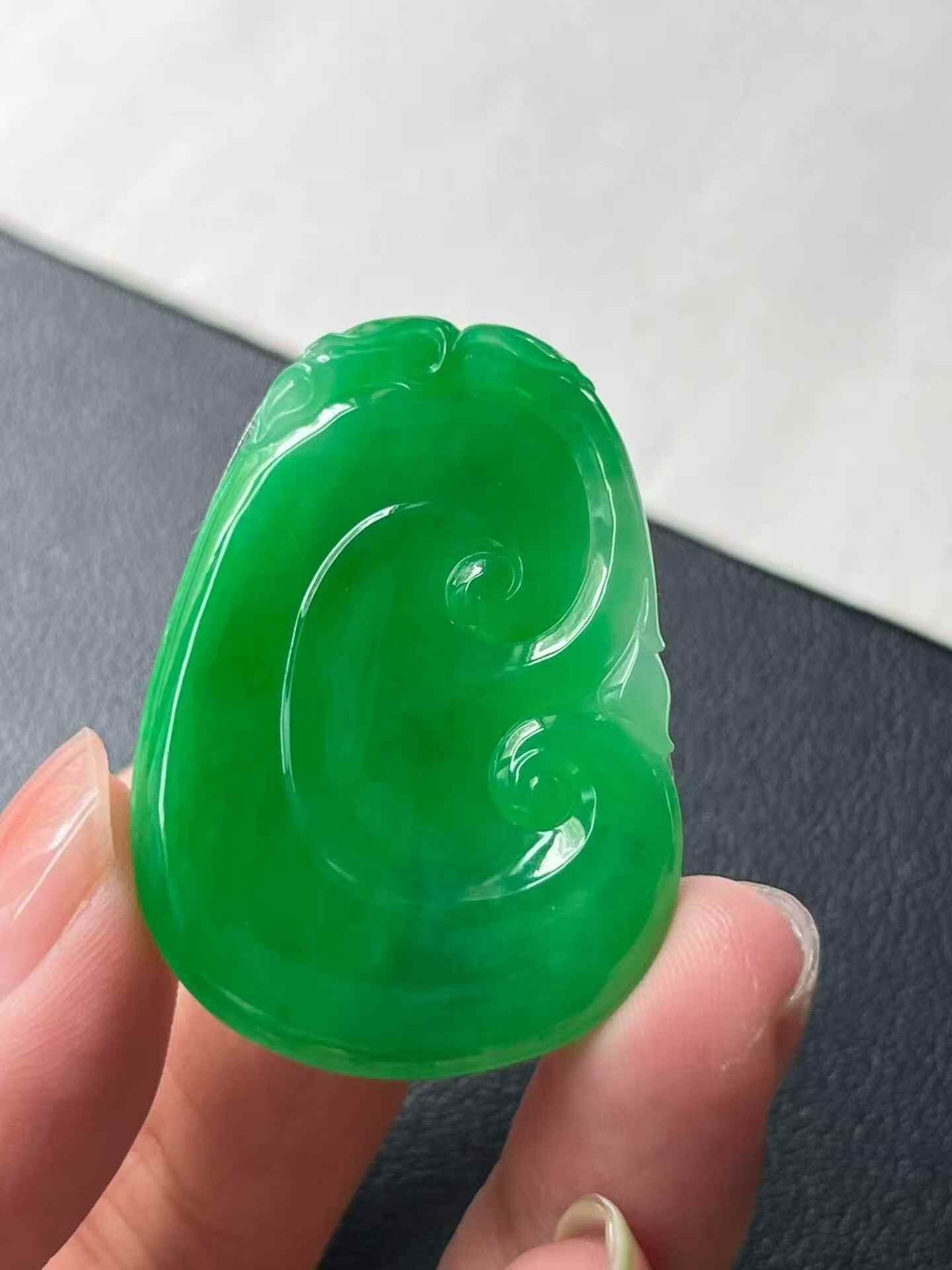 翡翠如意,天然翡翠A玉, 緬甸玉, Jade, Jadeite