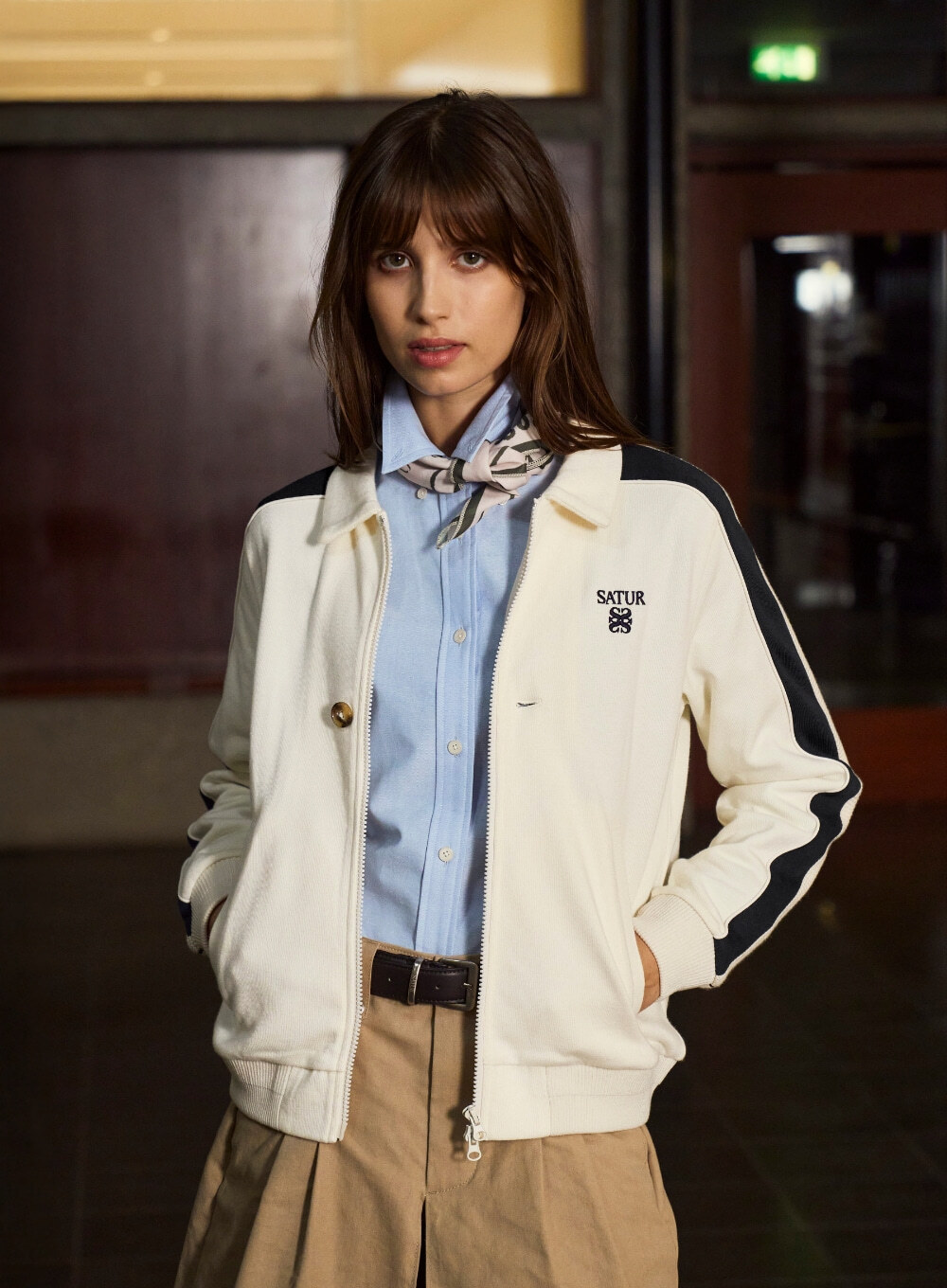 SATUR Lawton Lining Collar Track Zip-up Jacket