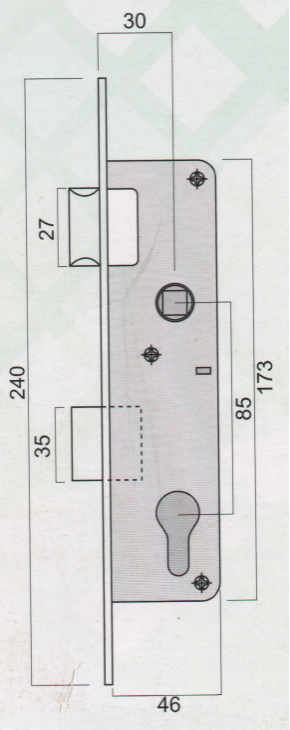 通風門鎖 LS220 昶銀 尺寸圖2