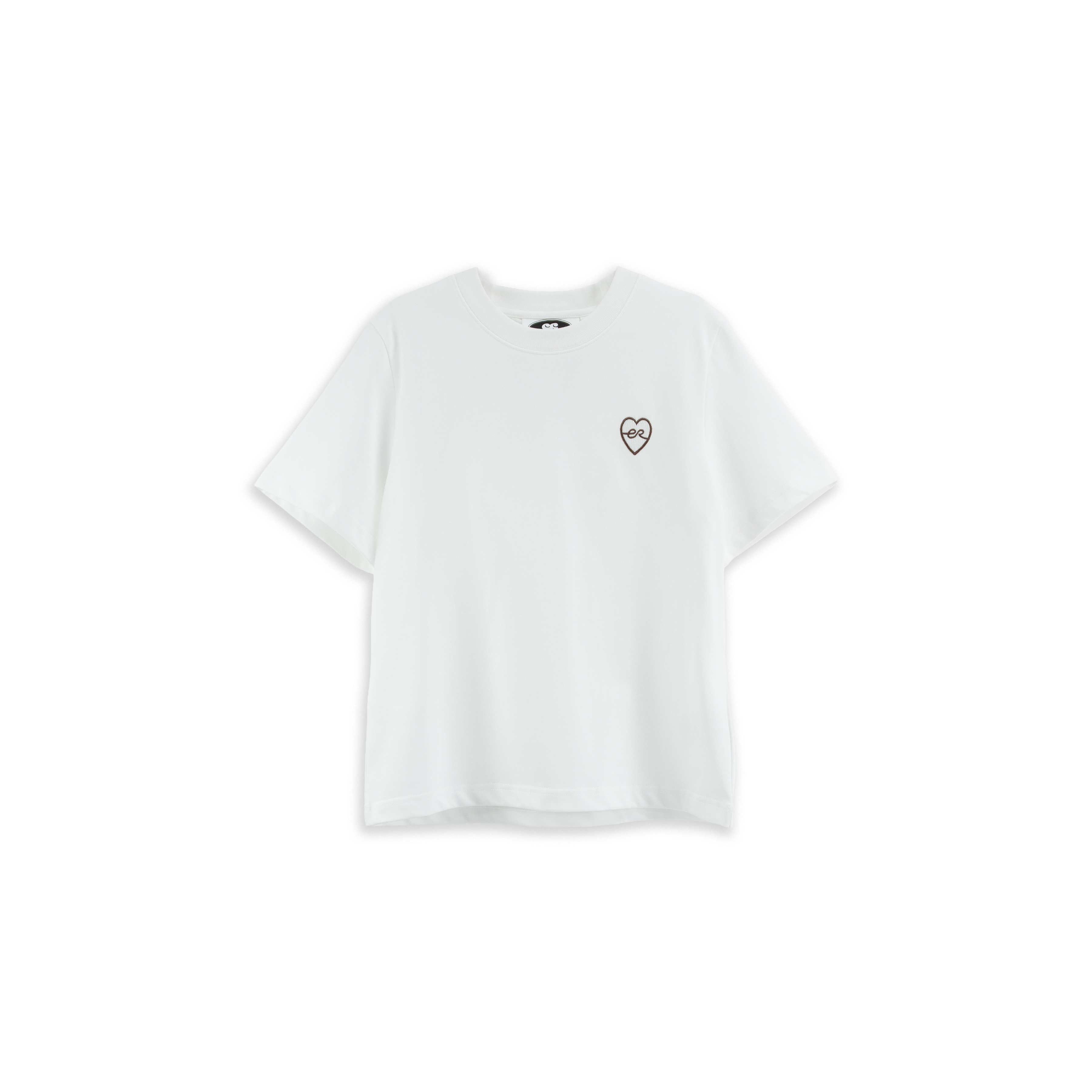 女版榻榻米繡愛心Tee - White