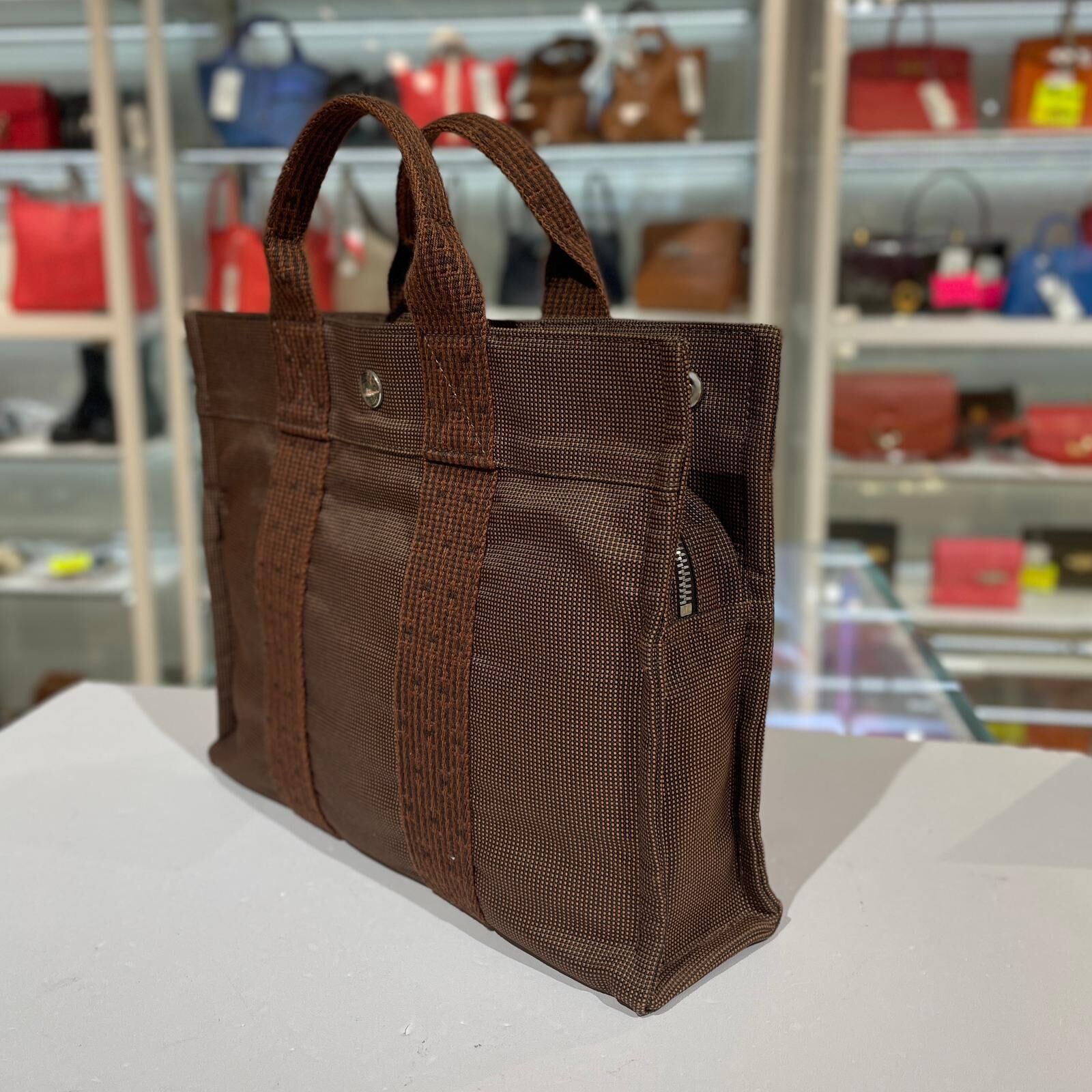全新HERMES YALE LINE PM TOTE BAG 棕色帆布 #愛馬仕托特包 #BRAND NEW #香榭站正品