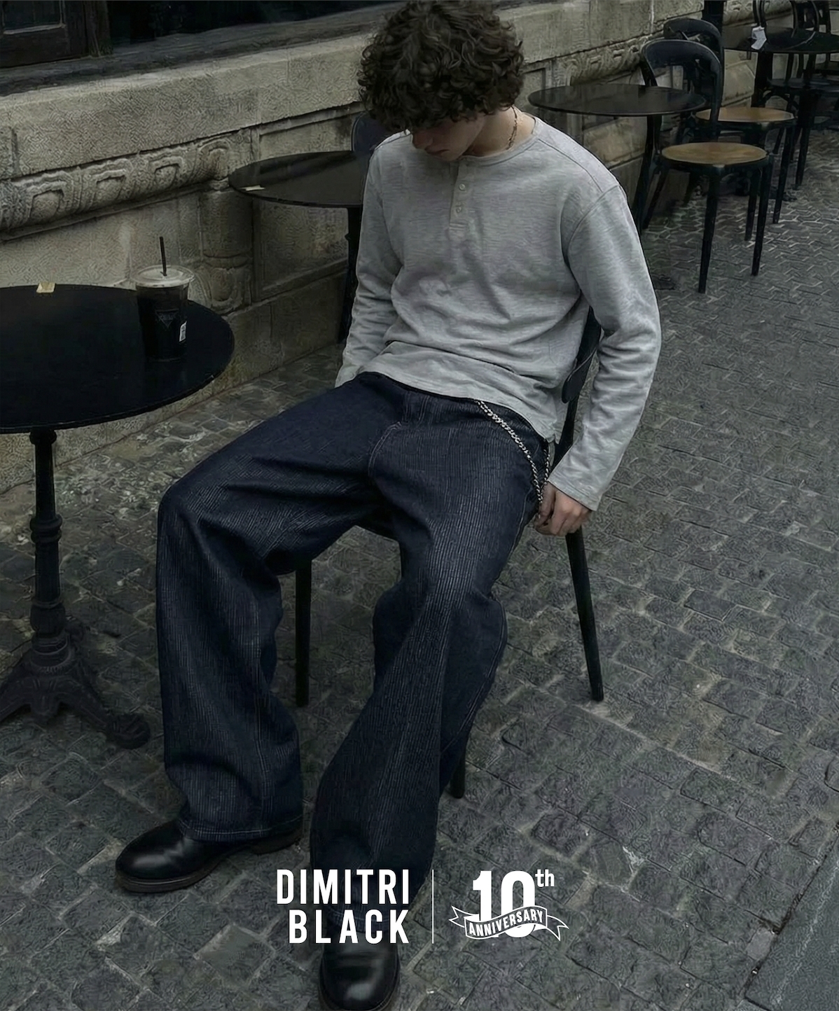DIMITRI BLACK 夏季弧形牛仔褲