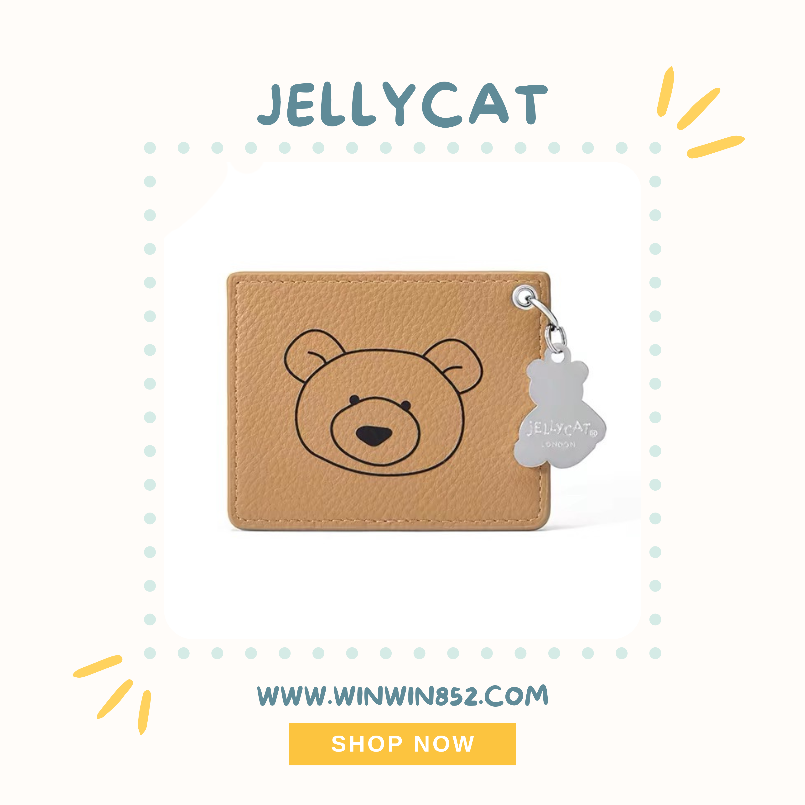 Jellycat Bartholomew Bear Card Holder