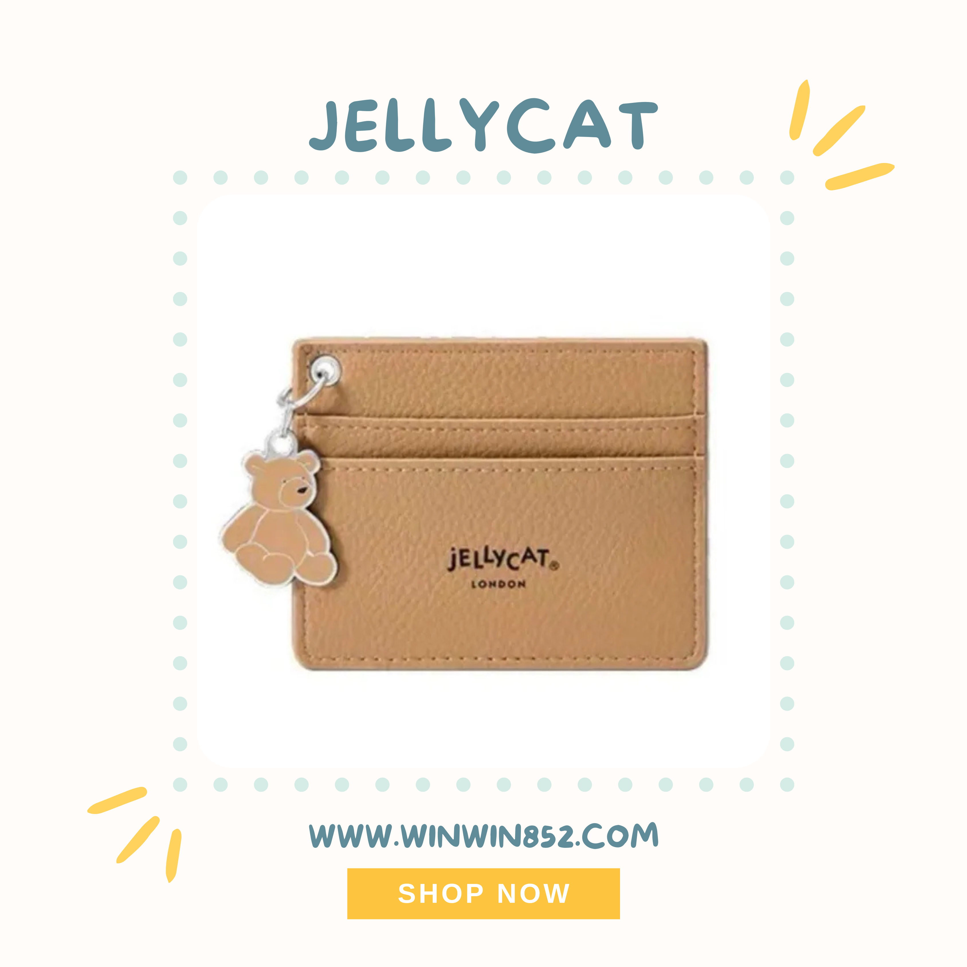 Jellycat Bartholomew Bear Card Holder