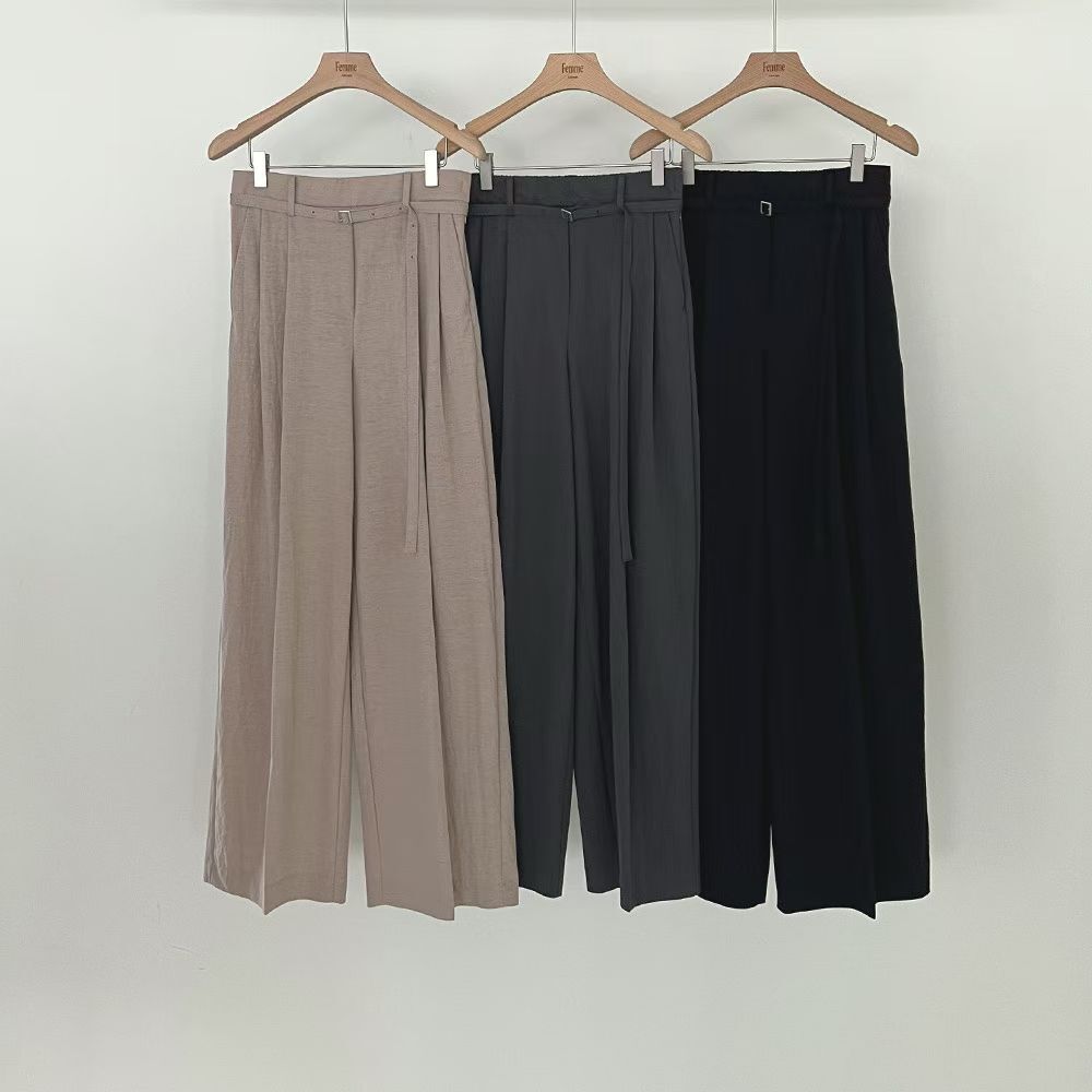 LF6213 方扣腰帶打摺西褲