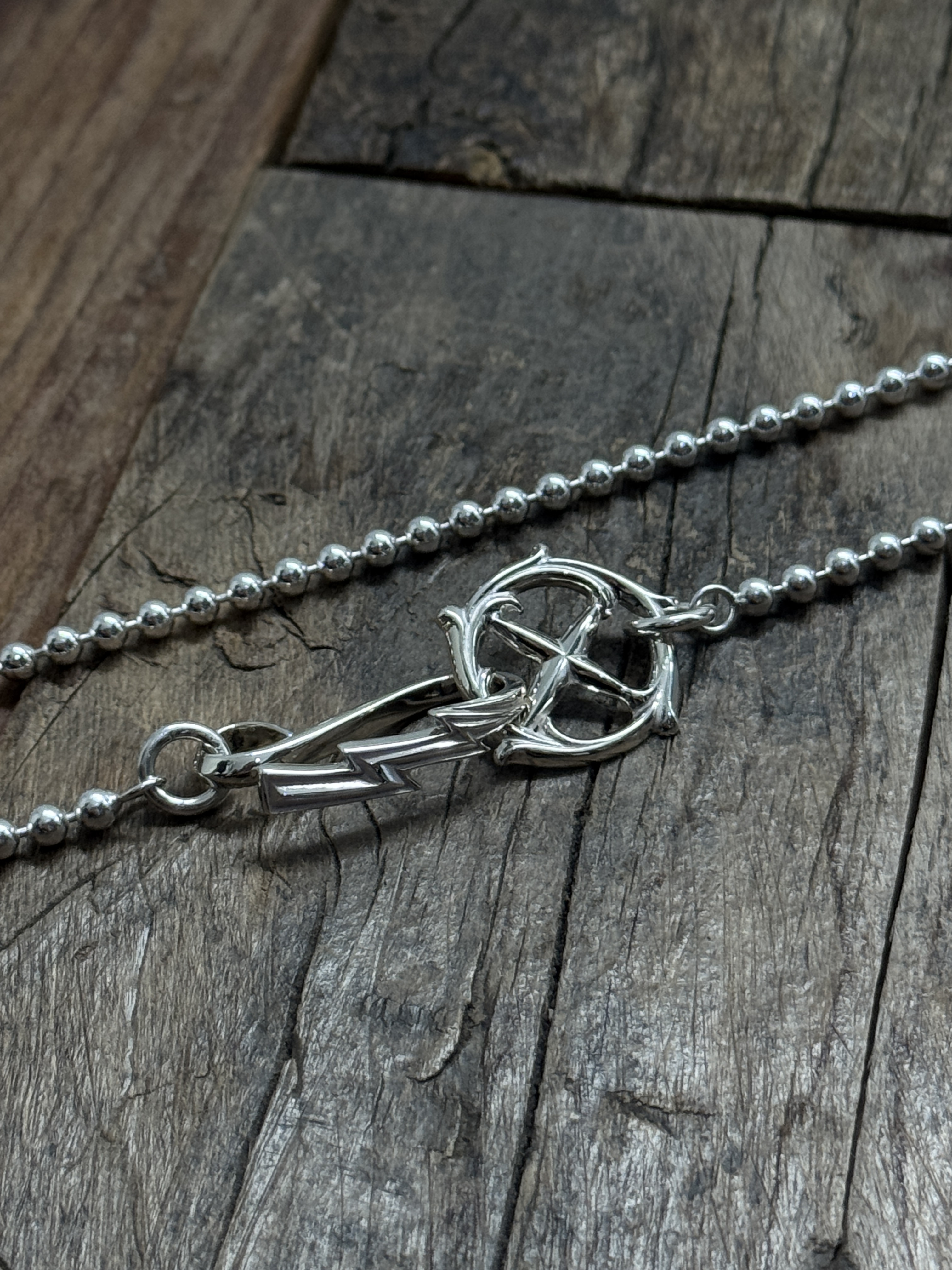 銀閃電扣浮雕輪ball chain 70cm set