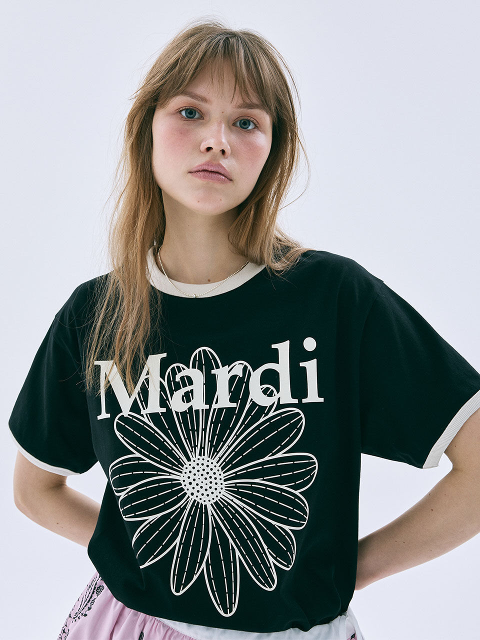 Mardi Mercredi RINGER TSHIRT FLOWERMARDI