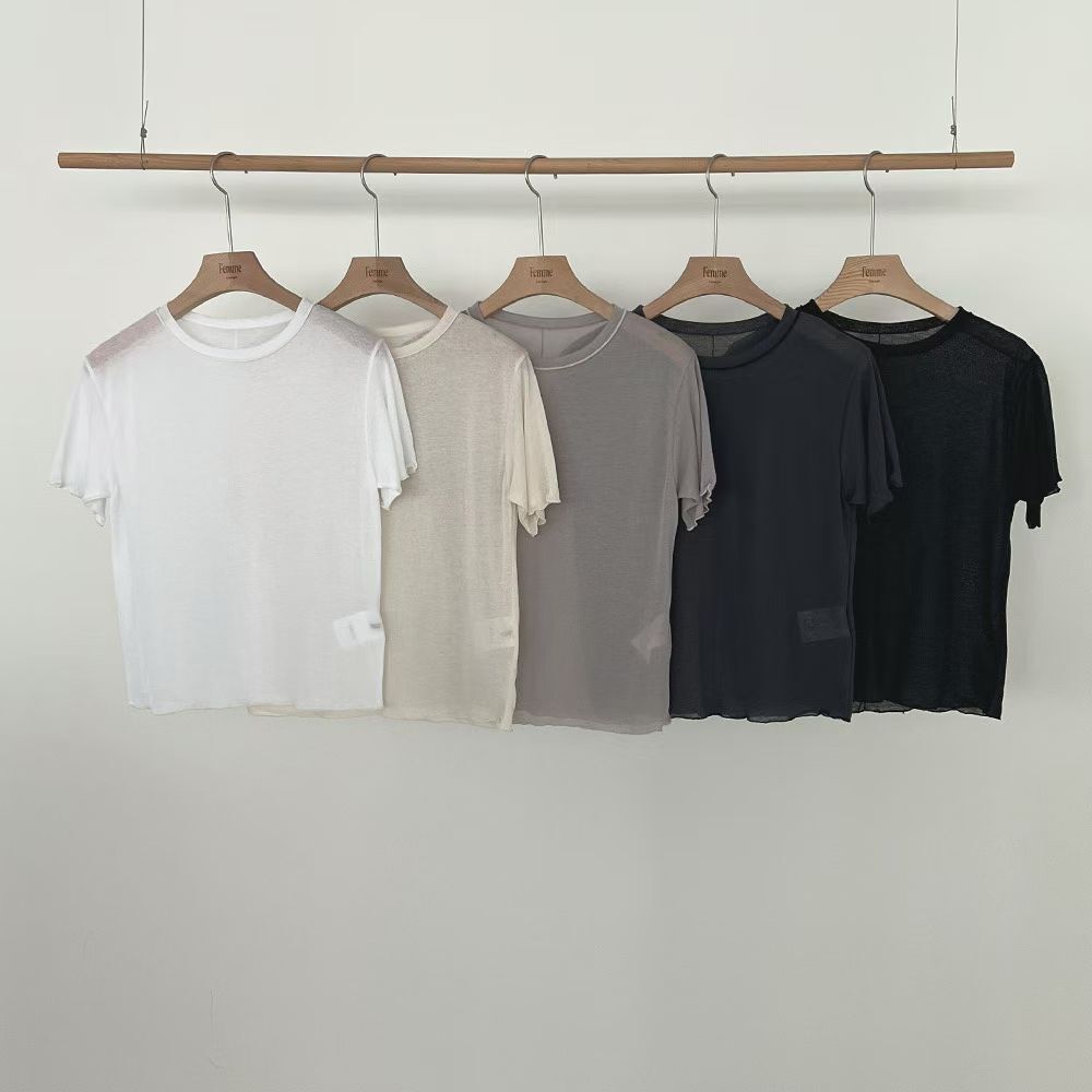 LF6220 圓領透視感內搭Tee