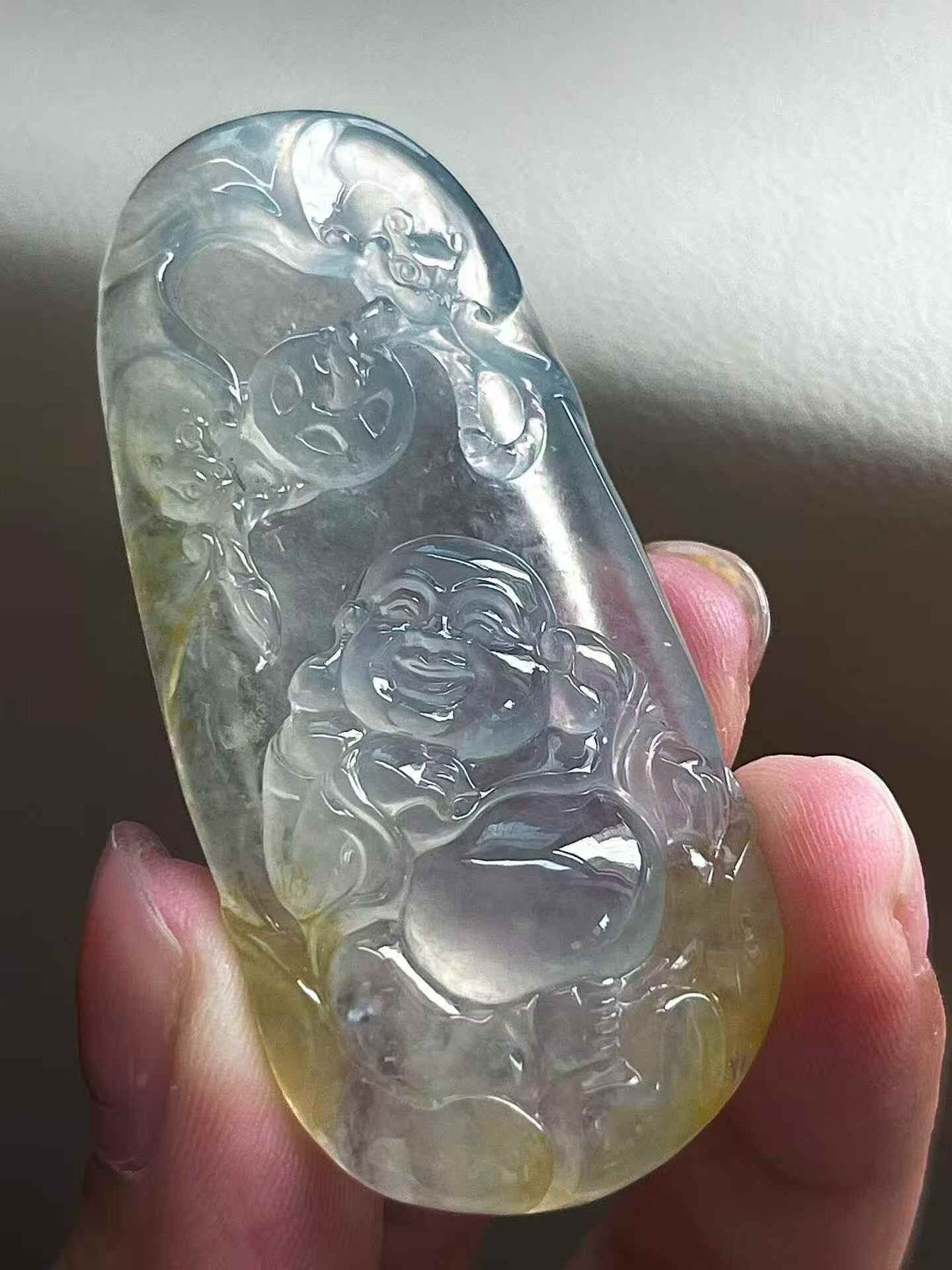 518360 翡翠黃翡坐佛牌