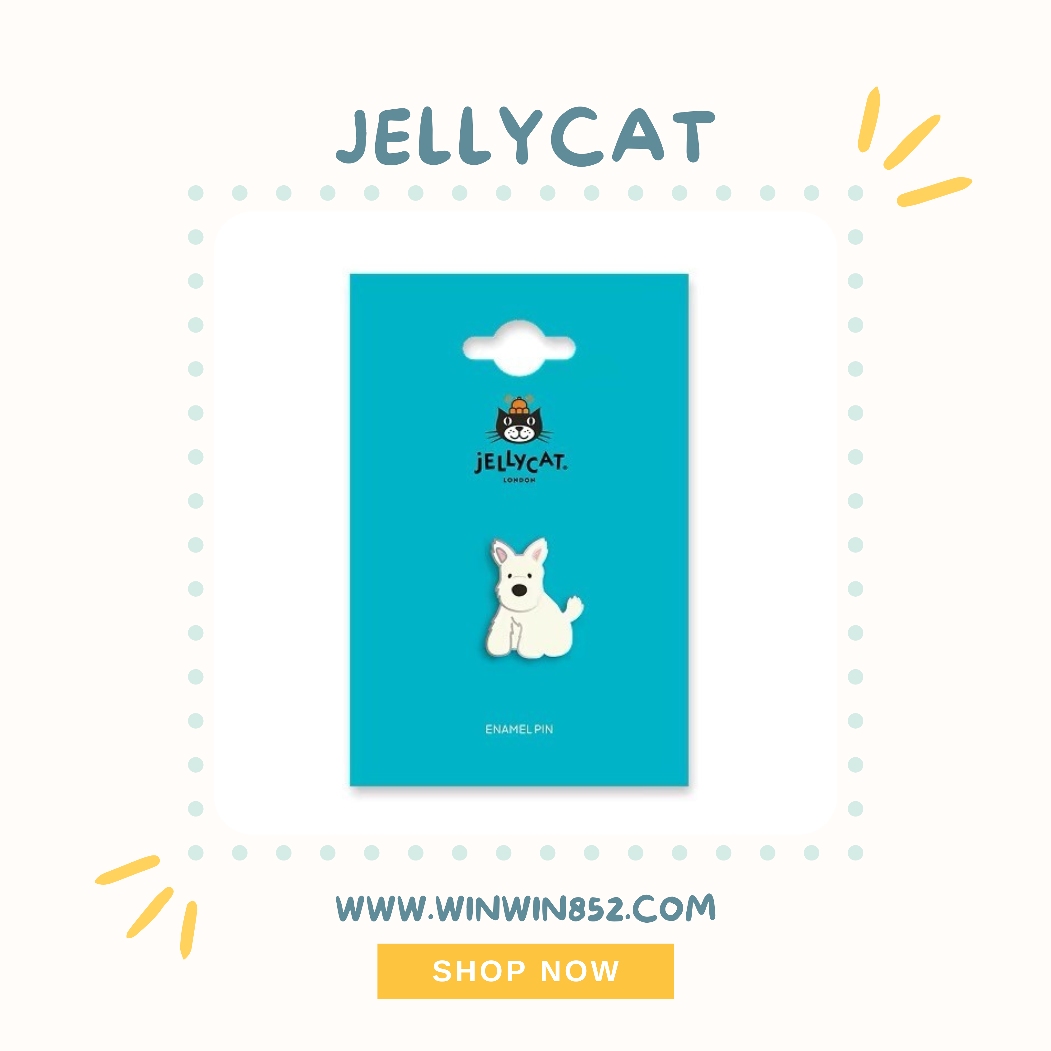 Jellycat Munro Scottie Dog Enamel Pin