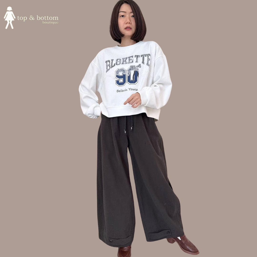ELASTIC WAISTED ADJUSTABLE HEM BANANA PANT