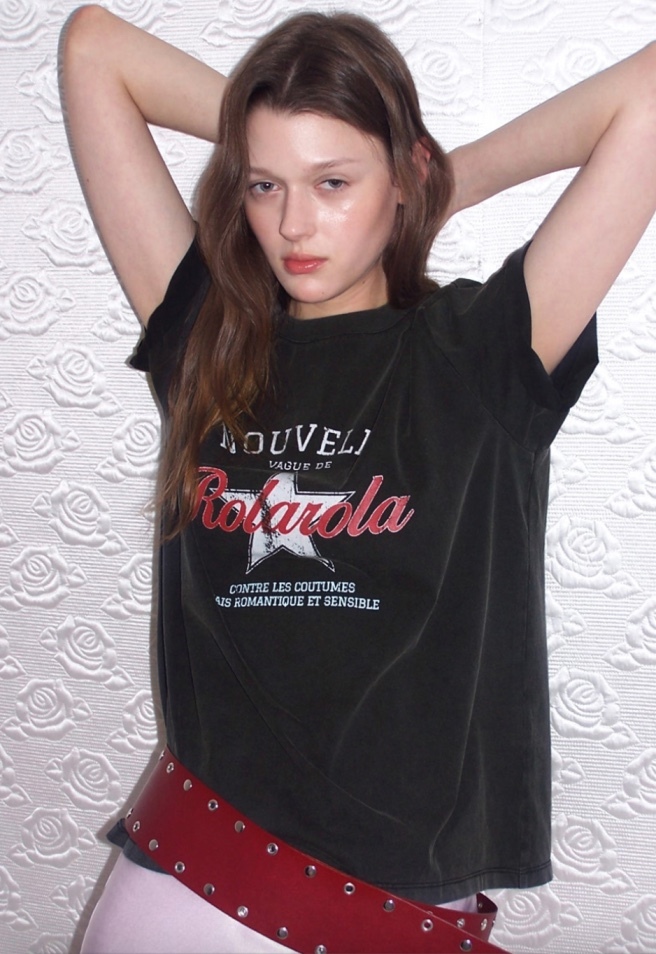 【入LIVECODE一件減至$248😱🔥！】【聖水洞封館！張員瑛代言X韓妹大愛品牌🎀】【ROLAROLA】VINTAGE PRINT PIGMENT T-SHIRT  (2 Colors)